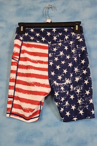 Tournesol Women's American Flag Swim Shorts High Waisted Bottoms Waist S - Picture 2 of 5