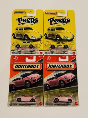 Matchbox  62 Volkswagen Beetle (Peeps) &  19 Volkswagen Beetle Pink Convertible