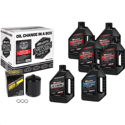 #ad Maxima Twin Cam Synthetic Oil Change Kit with Black Filter Motorcycle 3601 0716 $80.58