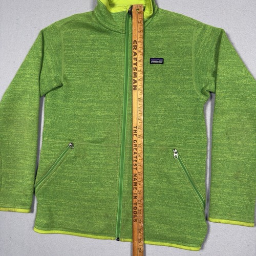 Patagonia Better Sweater Jacket Boys Xl 14 Youth Neon Green Full Zip Performance - Picture 13 of 14