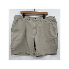 Carhartt Shorts Mens 44 Beige Canvas Carpenter Workwear Utility Distressed B114