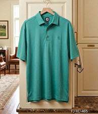 FootJoy Men’s XL Teal Golf Polo Short Sleeve Breathable Embroidered Logo