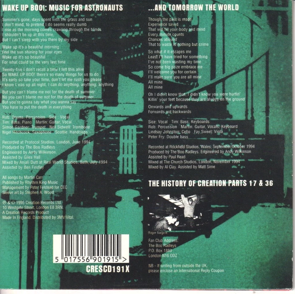 Boo Radleys Wake Up Boo CD UK Creation 1995 Single Teil 2 Im Kartonhülle Design - Bild 2 von 2