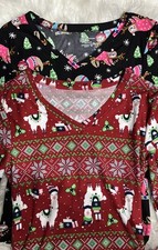 No Boundaries Pajama Top Girls Size S 3 5 Multicolor Christmas Print Lot of 2