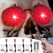 4 Pack Halloween Decoration LED Glowing Light Up Skulls Eyes