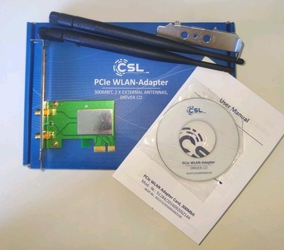 PCIe WLAN Adapter Card / 300Mbit / 2 Antennen / CSL-Computer