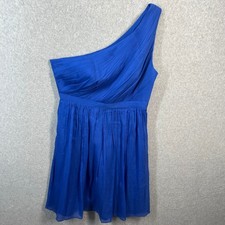 J. Crew Blue Silk Chiffon Pleated Sleeveless Cocktail Dress 42103 Womens 6P