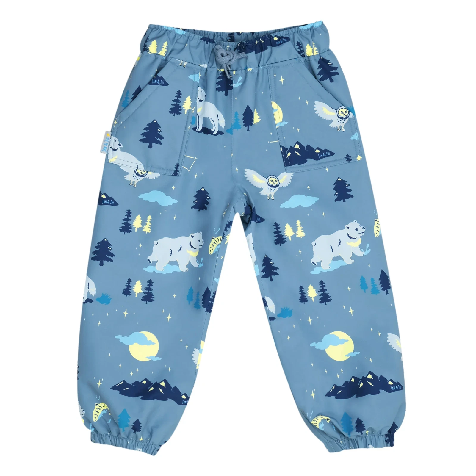 Jan & Jul Waterproof Cozy-Dry Rain Gear 4T Pants Fleece Lined Wolf & Bear
