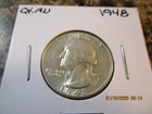 1948 WASHINGTON SILVER QUARTER CHOICE AU       40