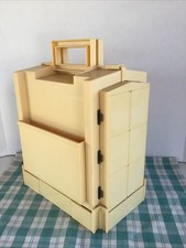 Vintage Sewing Box Caddy 1983 Folding 50 Spool Thread Bobbin Organizer  EUC