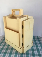 Vintage Sewing Box Caddy 1983 Folding 50 Spool Thread Bobbin Organizer  EUC