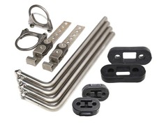 Exhaust Hanger 2.5 Kit 2holes Rubber90bend Rodopen End Swivel Hanger Wclamp