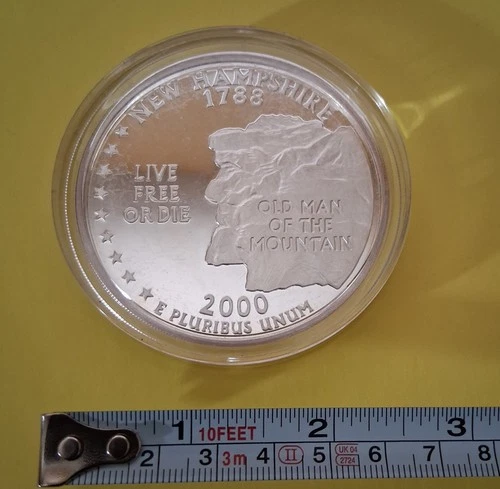 2 oz Silver Round - New Hampshire Old Man of the Mountain - .999 Fine Silver Tri