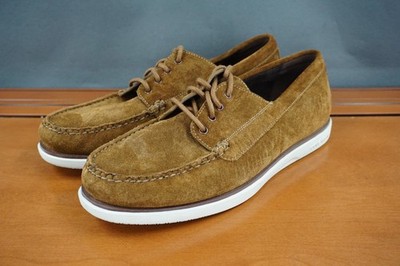 Cole Haan Grand 4-Eye Boat Shoes Mens 8.5 Brown Suede Lace  display picture 1