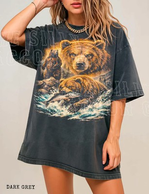 Grizzly Bear Comfort Tee Vintage Graphic Animal Shirt