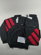 Adidas Archive Blocked Tracksuit Jacket Pants Black Red Men's large nwt