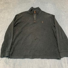 Polo Ralph Lauren Estate-Rib Sweater Mens Large Faded Black Super Soft Knit Pony