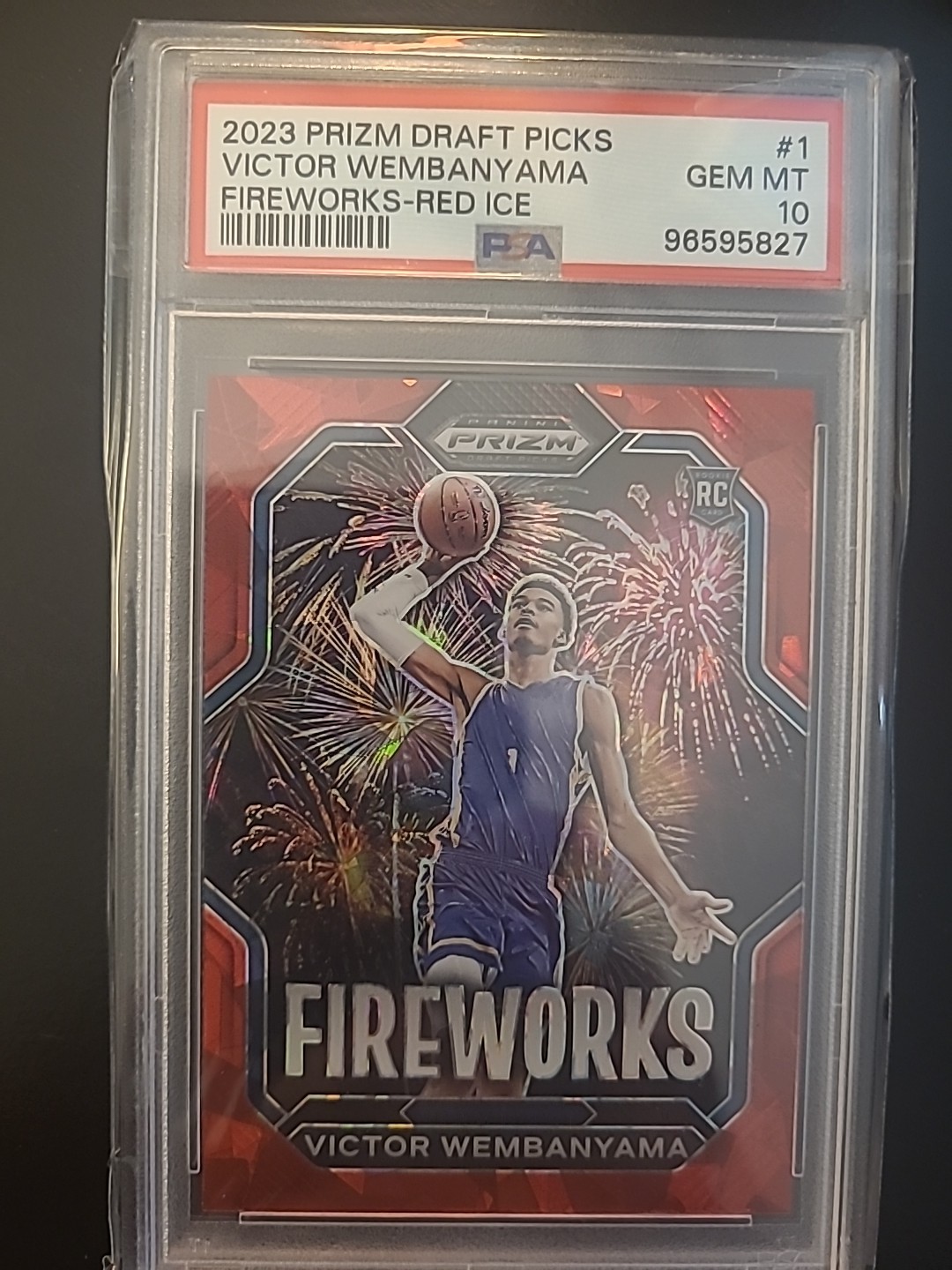 Victor Wembanyama 2023 Panini-Fireworks/Red Ice Prizm (RC) PSA 10 ROOKIE 🔥🔥
