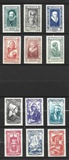 133- France 1943 2 série complète célébrités et coiffes YT 587 à 598   neuf *