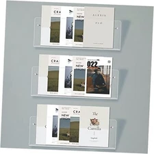 3PACK Acrylic Brochure Holder Wall Mount Clear Hanging Magazine Rack CMH-03PCS