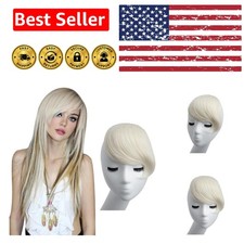 Transform Your Look with 7 Inch Platinum Blonde Clip-In Bangs - Heat Resistant
