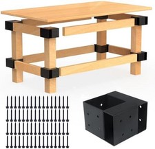 Heavy Duty Workbench Bracket Kit – Set of 4 Steel 3-Way Brackets for 4X4 and 2X4