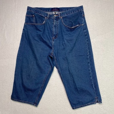 Attitude Capri Jeans Womens 18 Blue Denim Medium Wash Straight Leg Ankle Slit