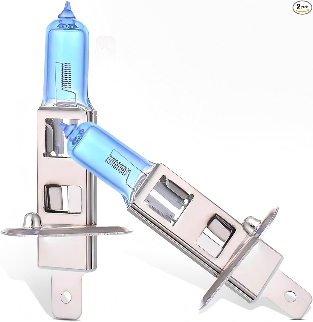 Pack-2 H1 Halogen Bulbs, Car Xenon Light Bulbs, 12V 55W Car High Beam White #H1