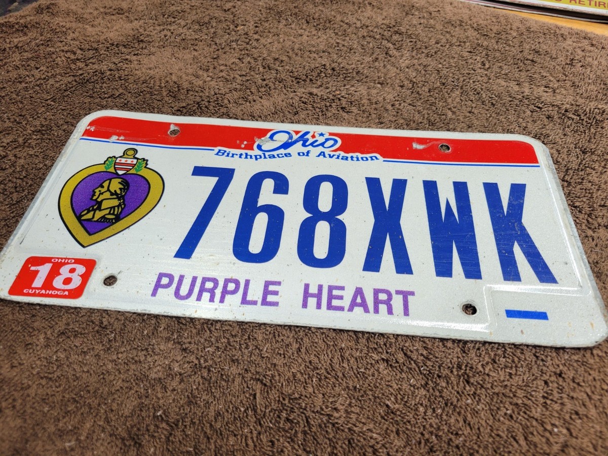 Ohio Purple Heart Vanity License Plate Cuyahoga County | eBay