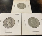 Washington Quarter Silver Lot 1937, 1937, and 1955 Circulated 25C Coins Variety