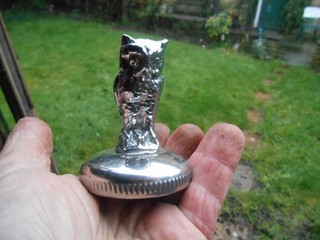 Vintage chrome Owl car mascot