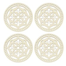4Pcs Crochet Basket Base, 5.5" Round Basket Bottoms Shaper Wooden Base Bag Ma...