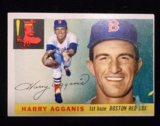 1955 TOPPS BASEBALL ~ #152 ~ HARRY AGGANIS ~ BOSTON RED SOX ~ ROOKIE CARD. rookie card picture