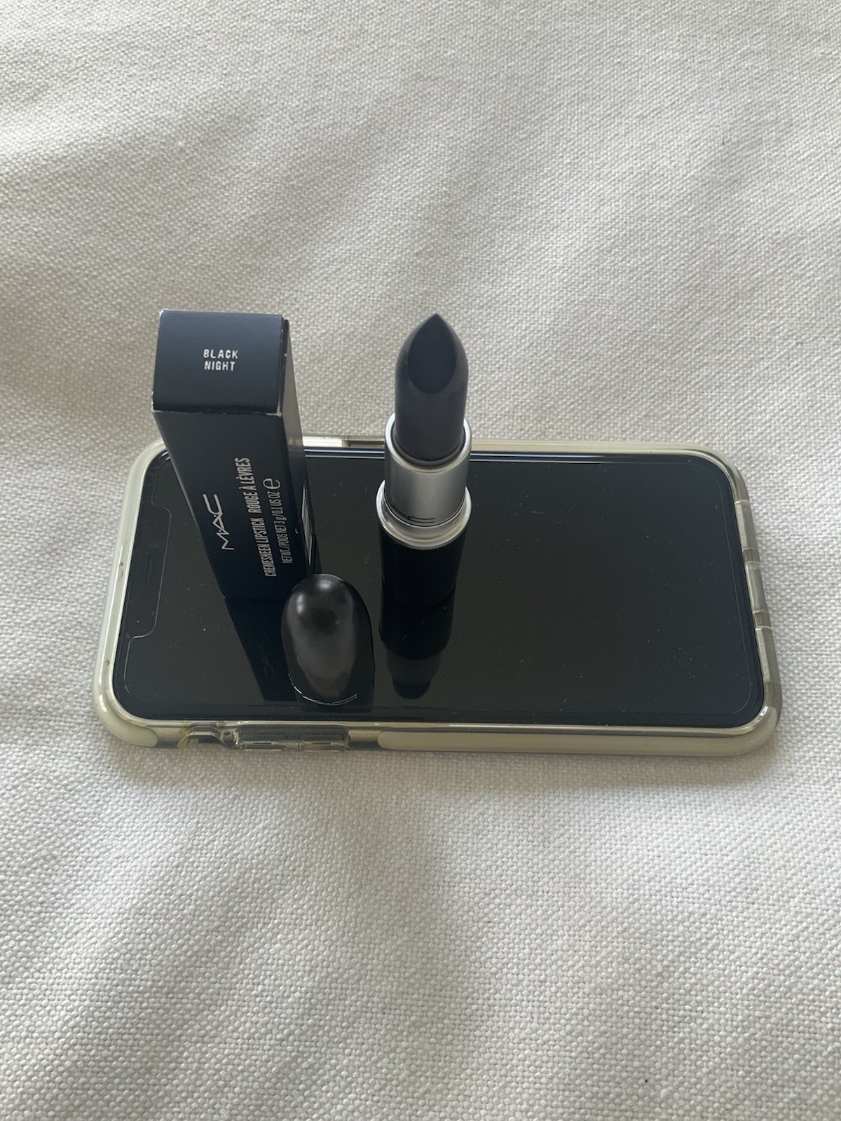 MAC Cremesheen Lipstick in Black Night 0.1 oz Deep Shade