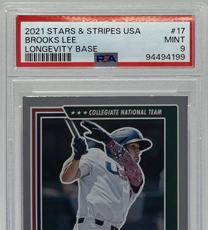 Brooks Lee Rookie PSA 9 - 2021 Panini Stars & Stripes - Twins, Team USA - Image 2 of 4