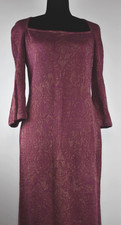 NWT St. John Sz 8 Chambord Shimmer Formal Long Dress Square Neck Back Slit Stret