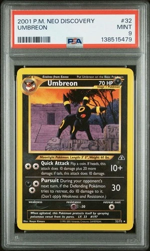 2001 Umbreon Pokemon Neo Discovery #32 PSA 9