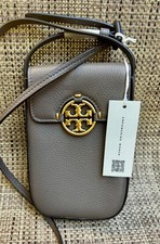 TORY BURCH MILLER PHONE CROSSBODY BAG LEATHER PORTOBELLO NWT
