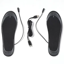 USB Rechargeable Heated Insoles, Adjustable Temperature 3 Levels Electric Foot W