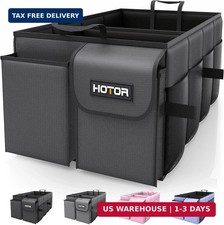 HOTOR Trunk Organizer - Foldable Car Organizer for SUVs Sedans Storage