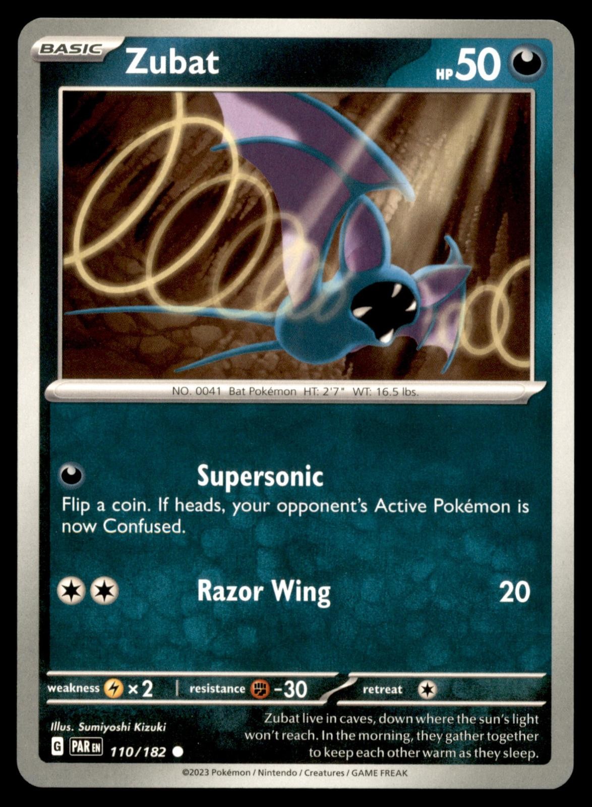 Zubat 110/182 Common Paradox Rift Pokemon Near Mint