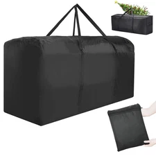 Outdoor Cushion Storage Bag Waterproof Extra-Large Black Patio with Zipper