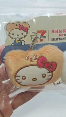 Hello Kitty x Butter Bear 7-11 Limited Charm Keychain Plush Head