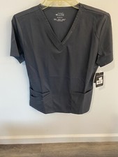 NEW Cherokee Luxe Scrub Top Shirt PEWTER Size XS Modern Classic NWT NOS