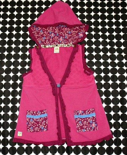 Girl's Wildflowers Fuchsia Better Together Vest w/Detachable Hood Fits 8/9