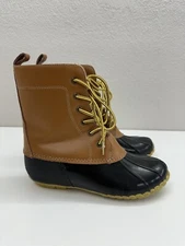 Totes Womens Duck Boots Size 6 M Brown and Blue Lace Up