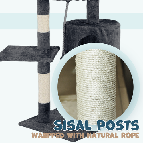 Cat Tower Tree Scratching Post Scratcher Condo House Cats Play Stand 112/142cm - Picture 9 of 46