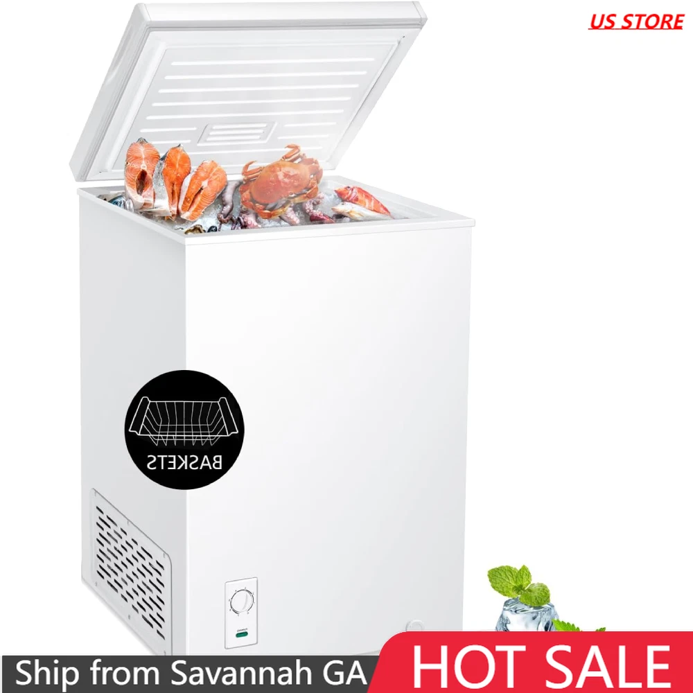 5.0 Cu Ft Chest Freezer with Removable Basket Free Standing Compact Fr –  ShopEZ USA