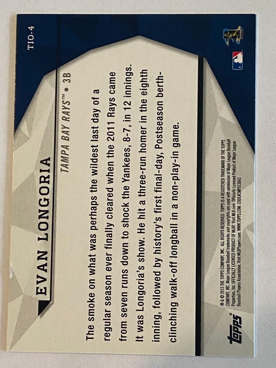 EVAN LONGORIA TOPPS 自筆サイン GAME USED パッチ EVAN LONGORIA TOPPS 自筆サイン GAME USED パッチ EVAN