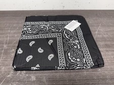 Lot Of 12 Black Bandana Paisley Print One-Sided Scarf Head Neck Face Mask - Q59